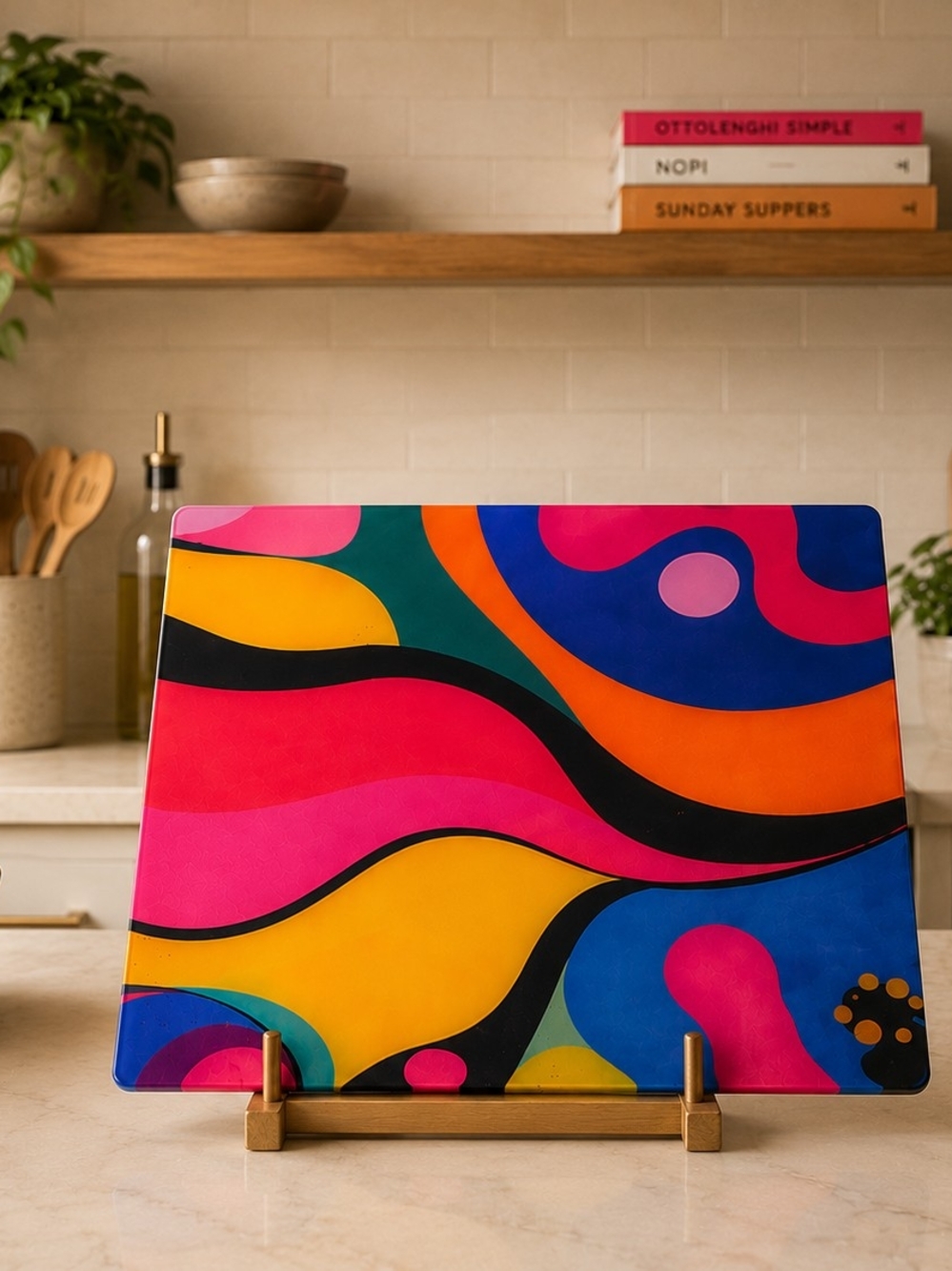 Pucci inspired mod design glass cutting board